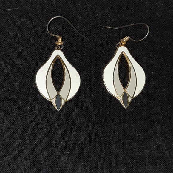 Roccoco Enamel Pierced Earrings - Picture 1 of 5